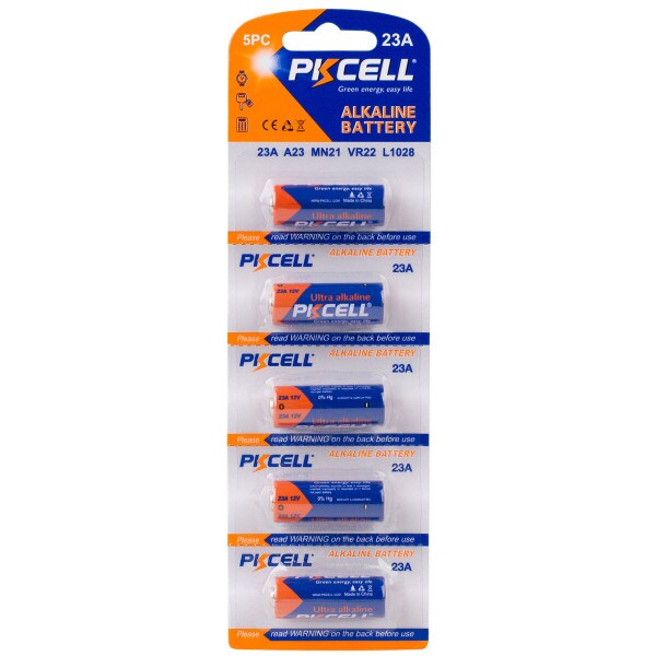 Main product image for PKCELL 5-Pack 23A 12V Alkaline Battery 142-232